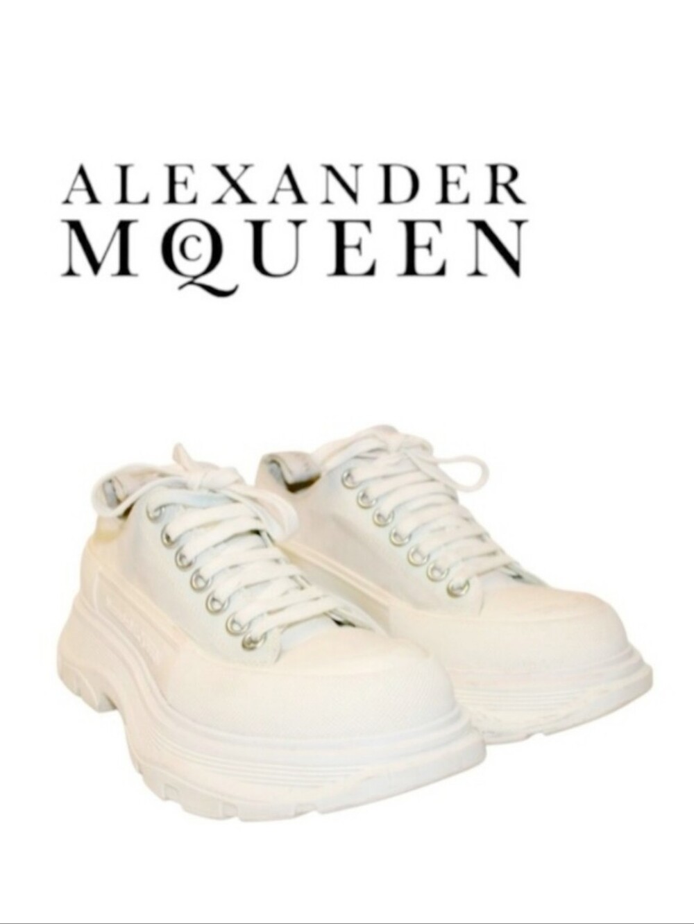 Alexander McQueen Off-White Chunky Low-Top Sneakers 7 Wide EUR 37